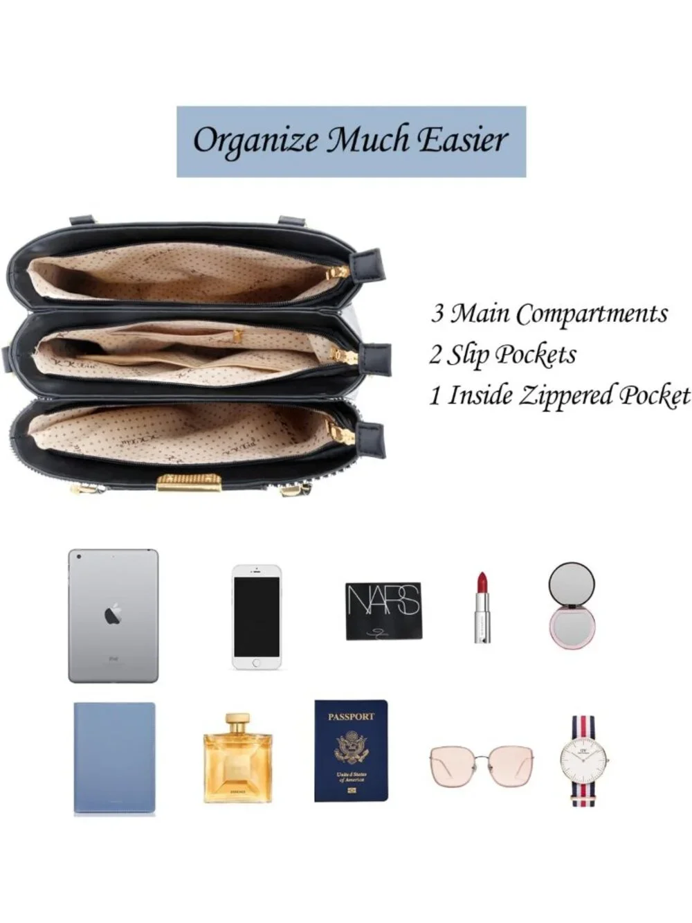 Stylish PU Leather Top Handle Satchel Bag for Women - Chic Purses & Handbags
